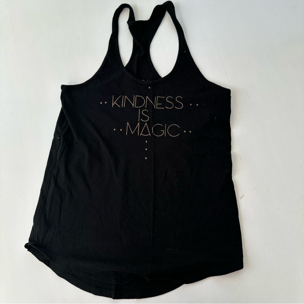 Black Tank Top with 'Kindness is Magic' Print